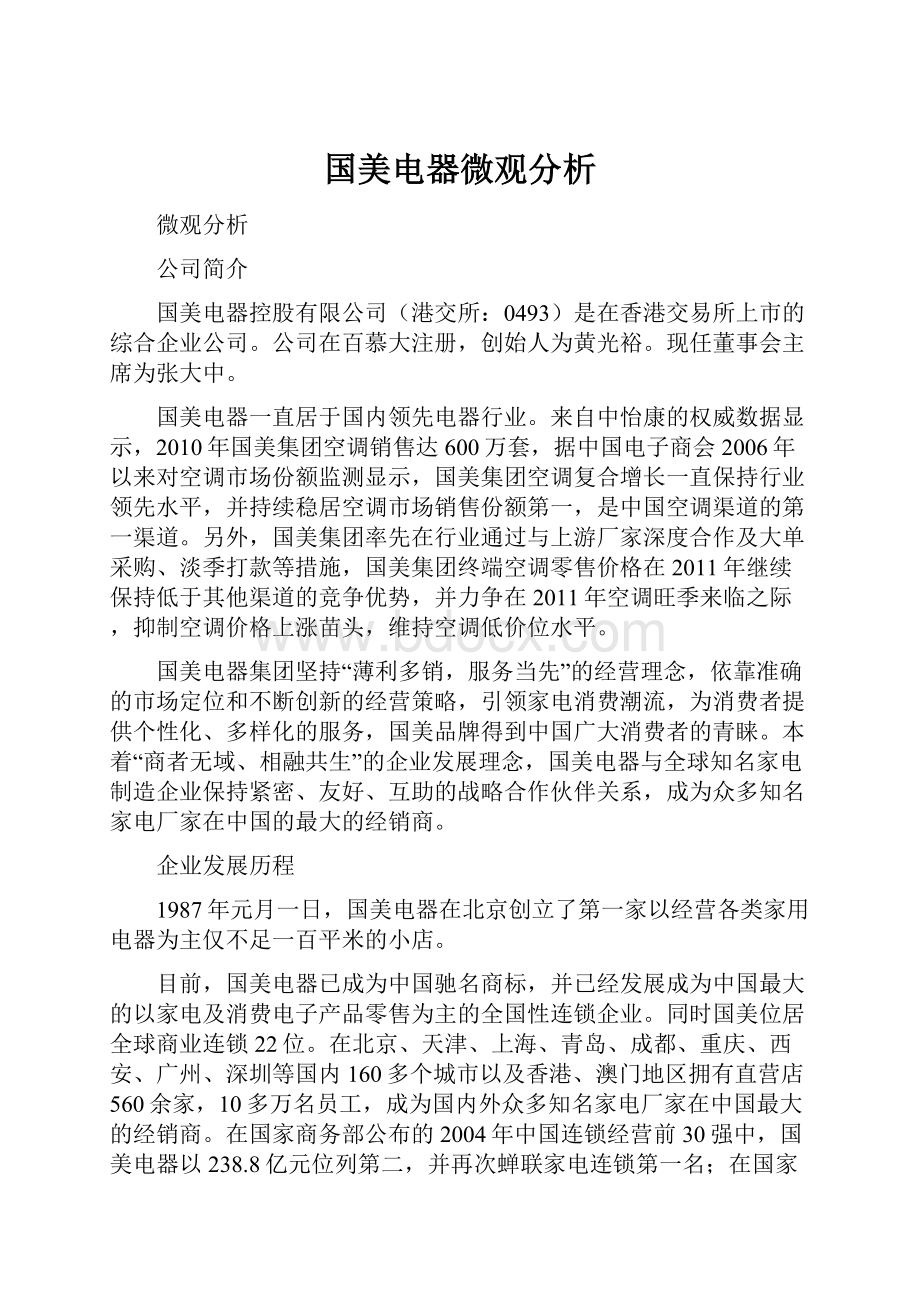 国美电器微观分析.docx