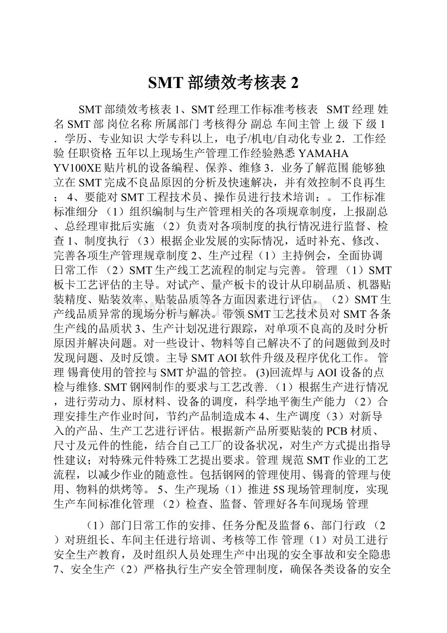 SMT部绩效考核表2.docx_第1页