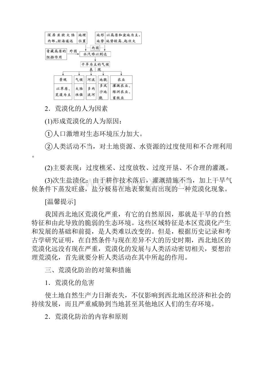 人教版高中地理必修3第二章 区域生态环境建设第一节 荒漠化的防治以我国西北地区为例教案1.docx_第3页