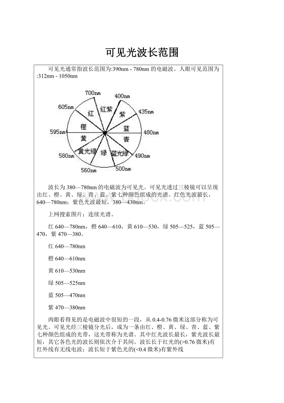 可见光波长范围.docx_第1页