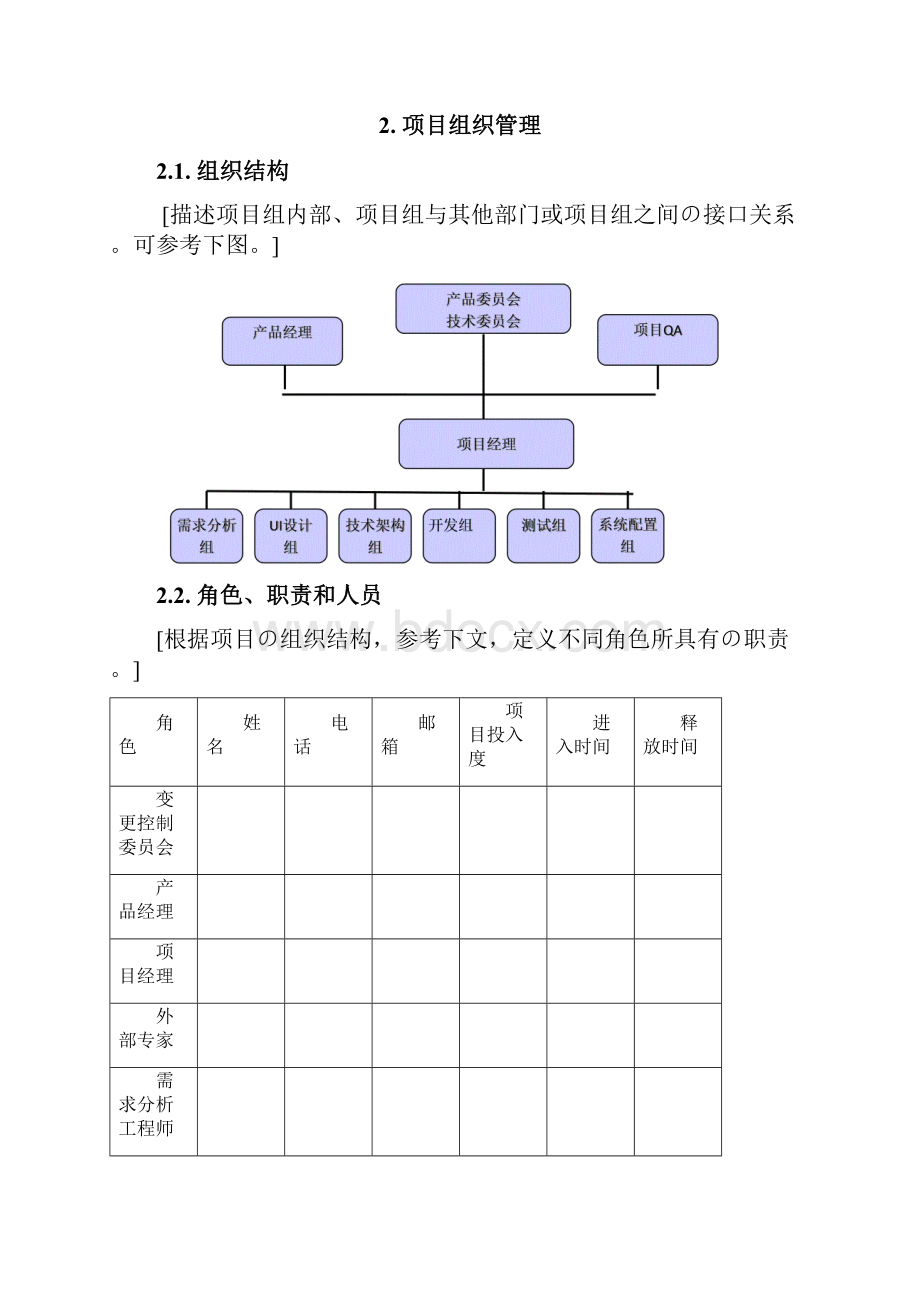 项目管理计划模板标准.docx_第3页