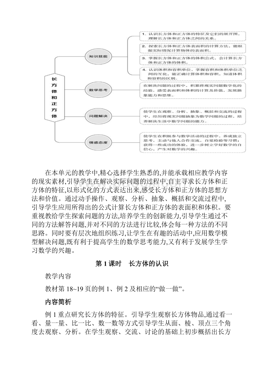 新第三单元长方体和正方体教学设计含有设计意图反思人教版五年级数学下册.docx_第2页