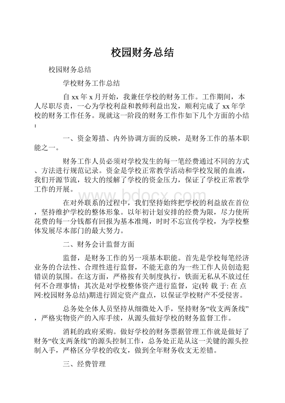 校园财务总结.docx