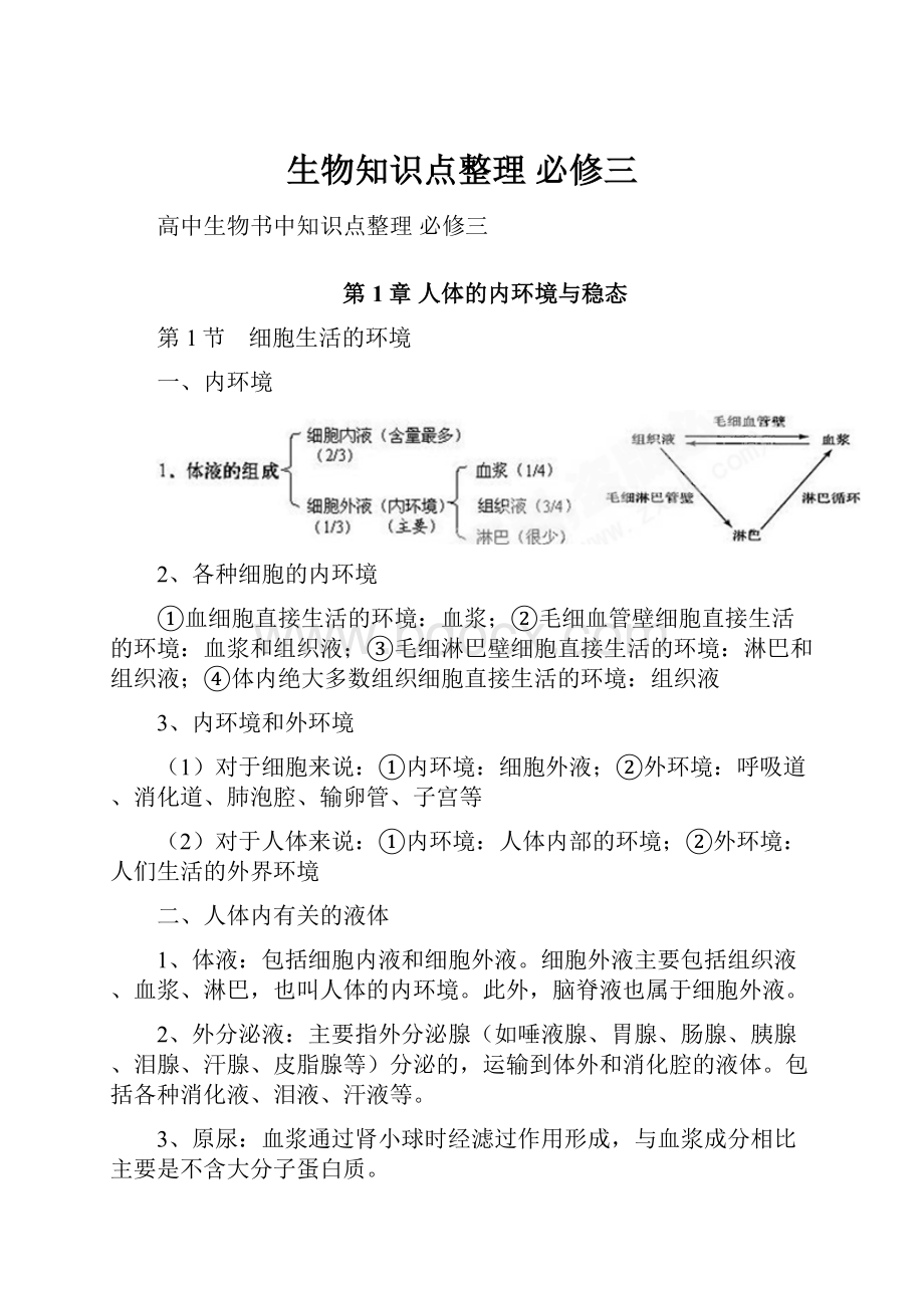 生物知识点整理 必修三.docx_第1页