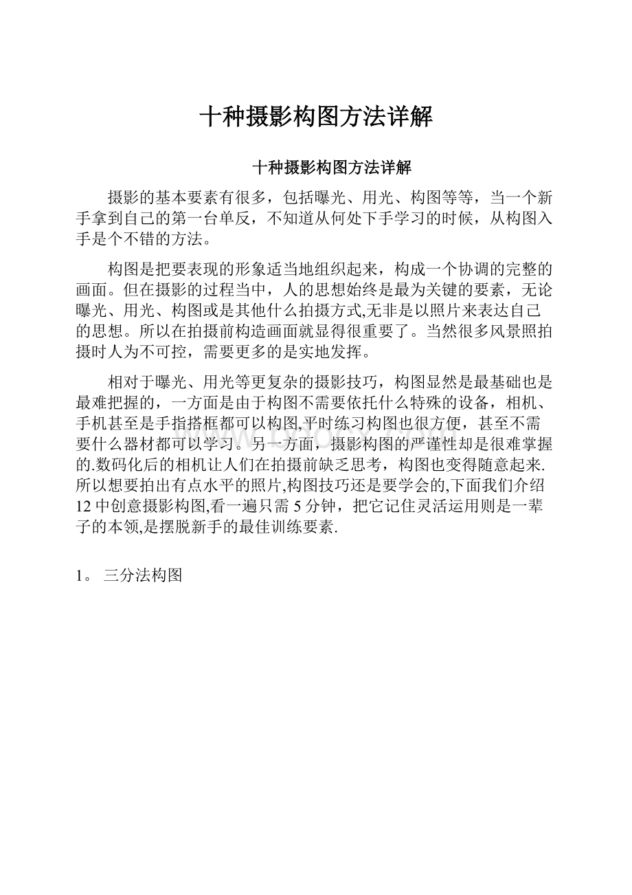 十种摄影构图方法详解.docx_第1页