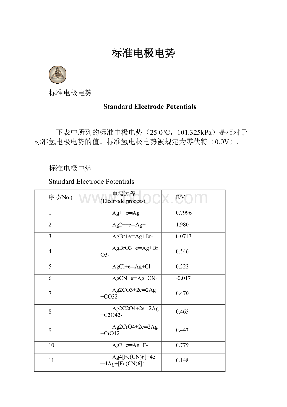 标准电极电势.docx