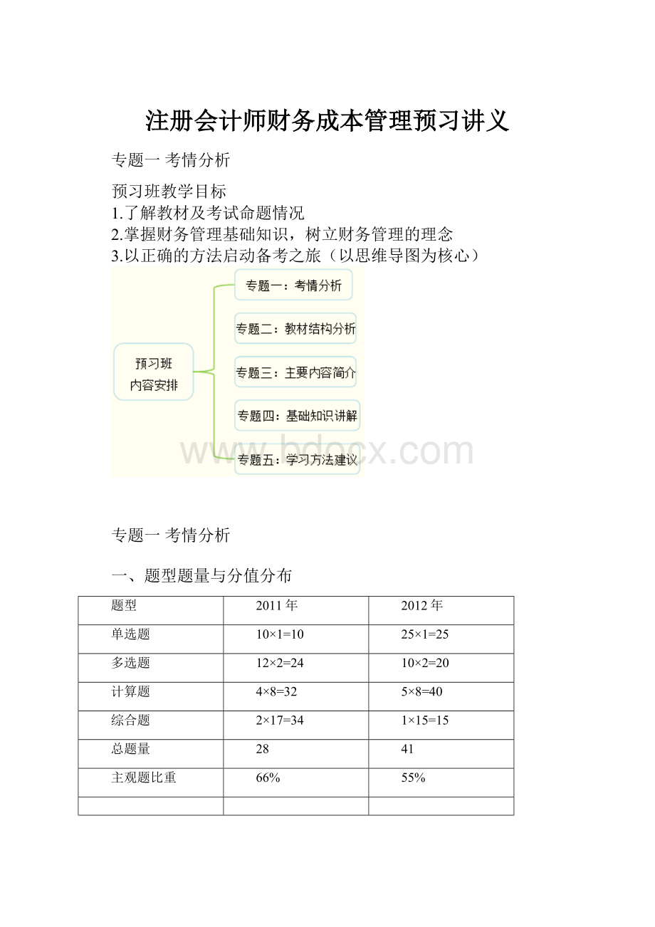 注册会计师财务成本管理预习讲义.docx