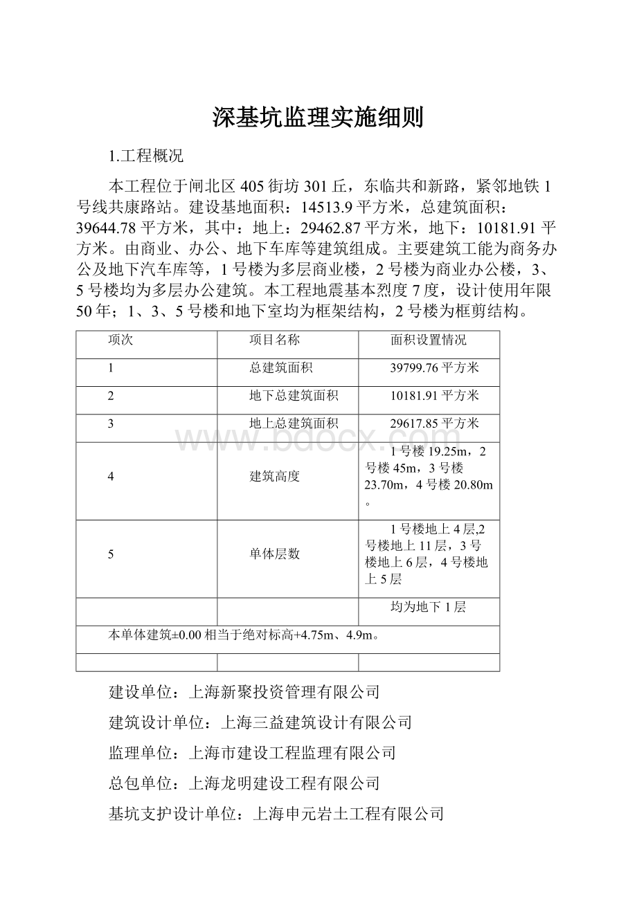 深基坑监理实施细则.docx