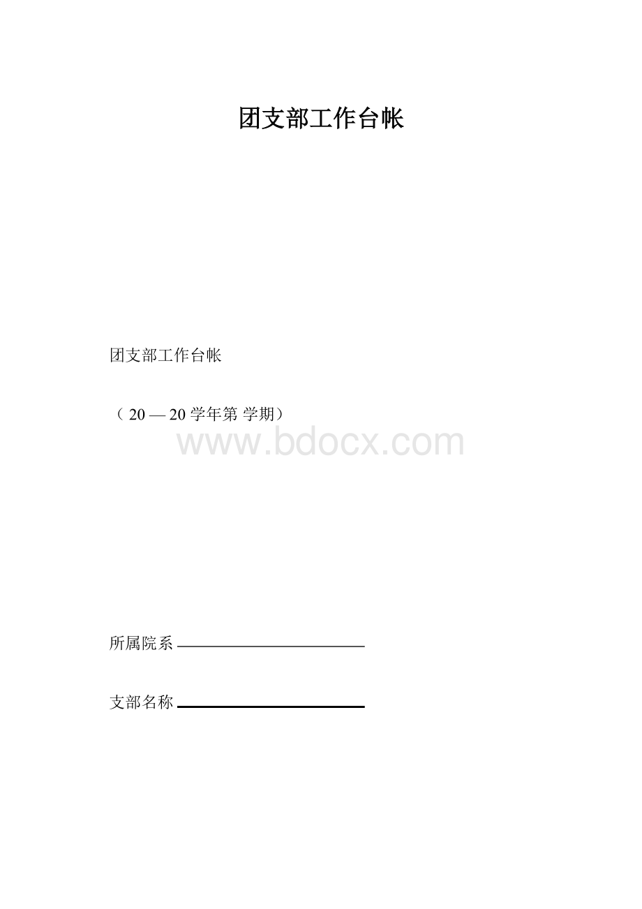 团支部工作台帐.docx_第1页