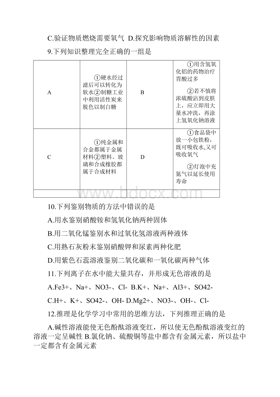 真题黑龙江省齐齐哈尔市中考化学试题word版含答案.docx_第3页