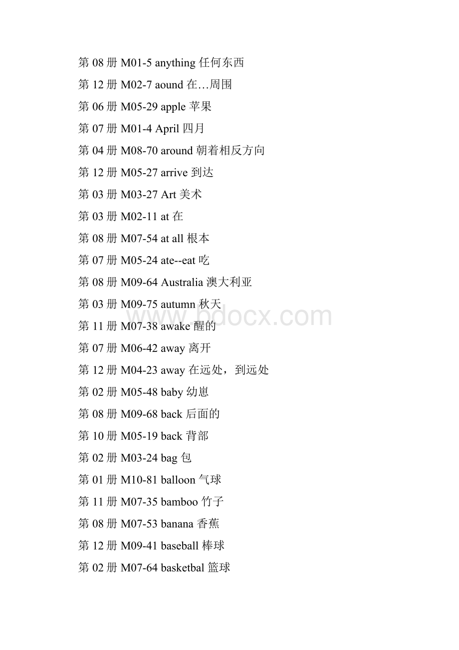 小学新标准英语第112册单词表一年级起点字母顺序.docx_第2页