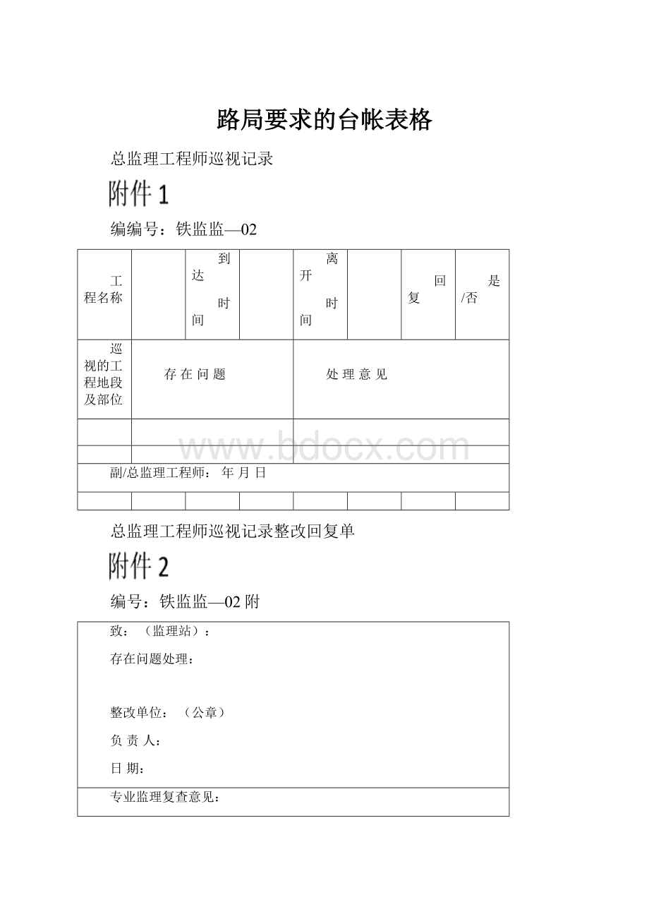 路局要求的台帐表格.docx_第1页