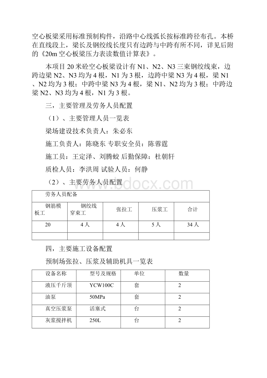 20M空心板预应力钢绞线张拉及压浆施工方案1.docx_第2页