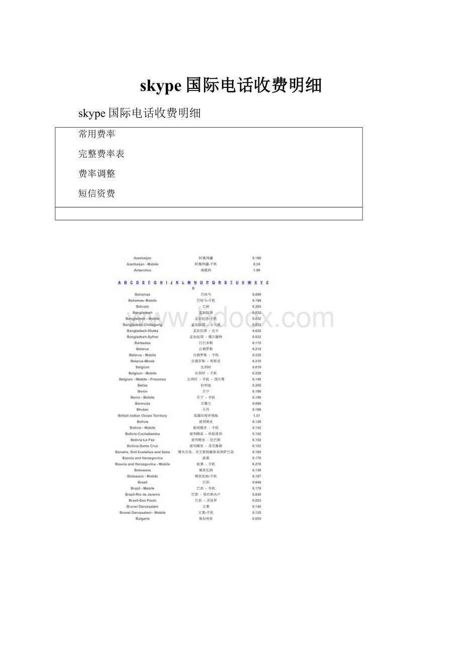 skype国际电话收费明细.docx
