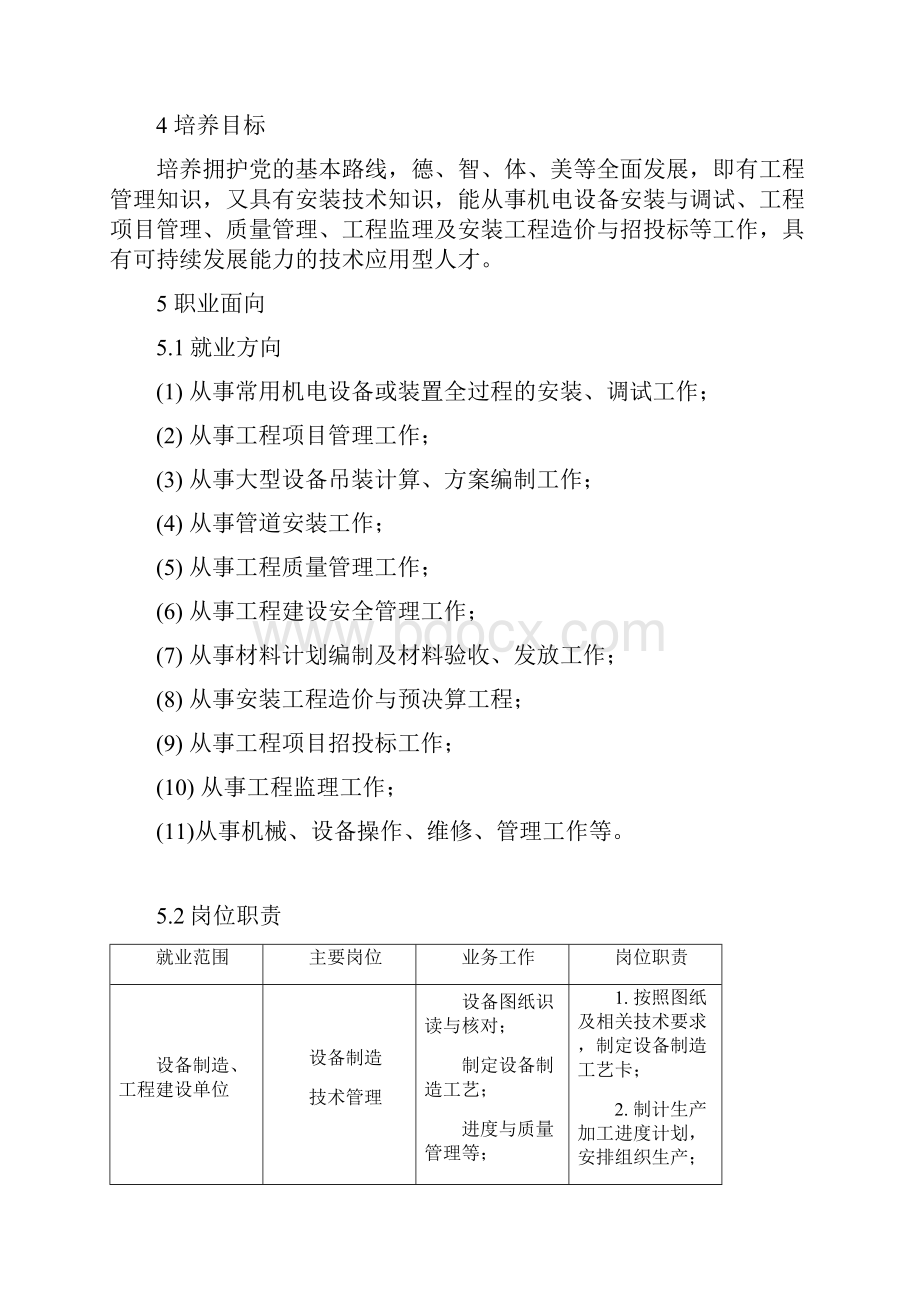 机电安装工程专业人才培养方案.docx_第2页