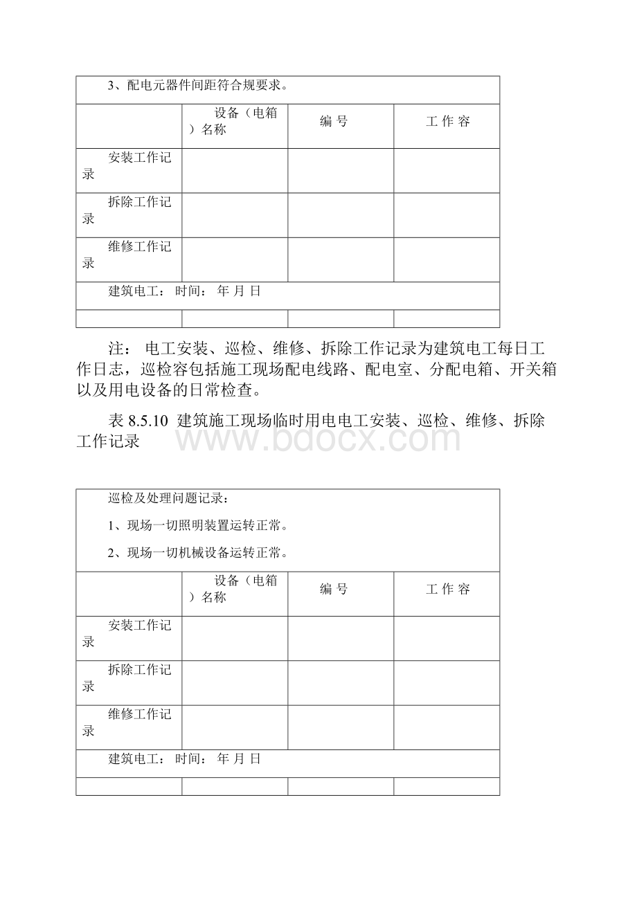 工程建筑施工现场临时用电电工安装巡检维修拆除工作记录.docx_第2页