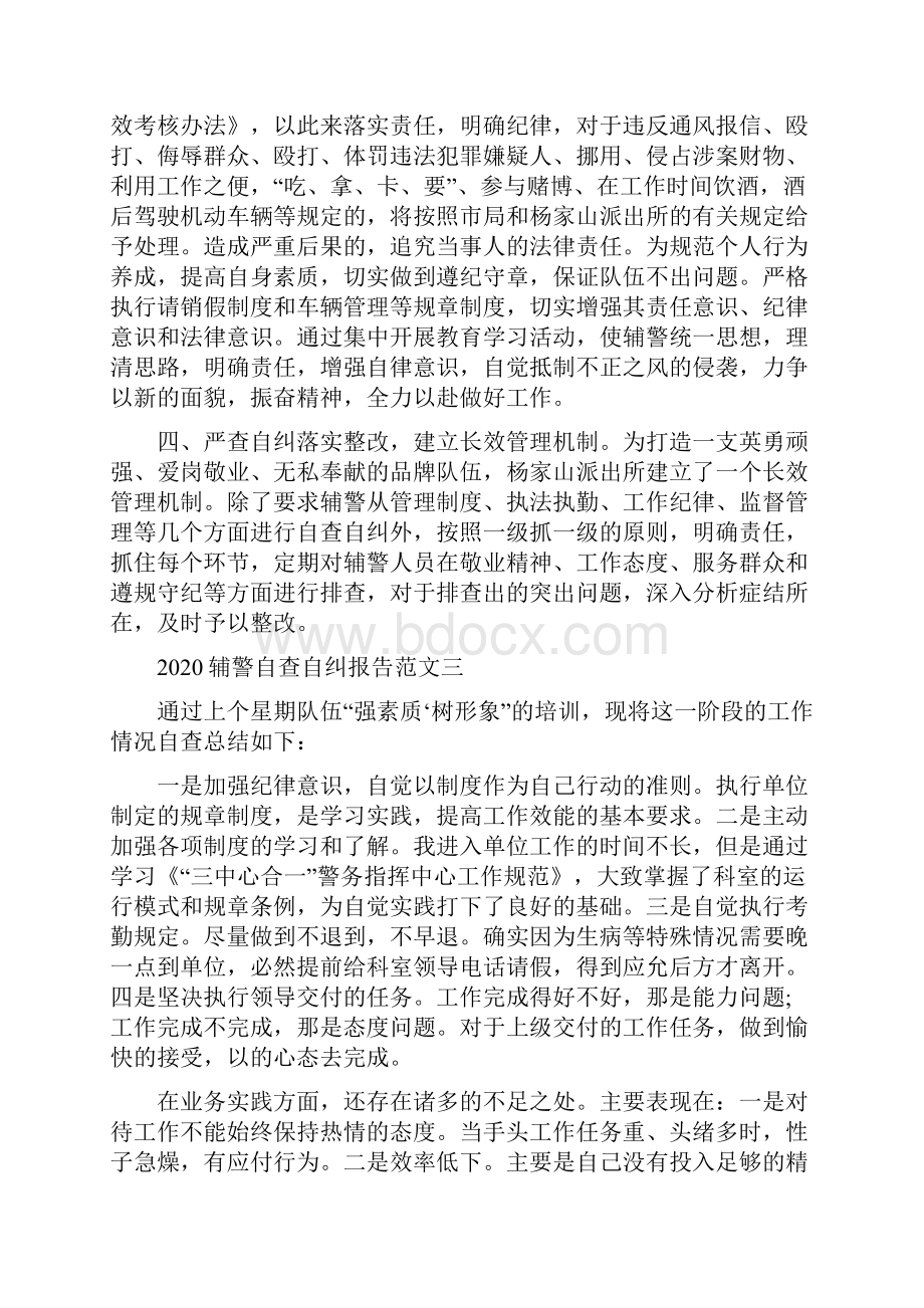 辅警自查自纠报告范文5篇.docx_第3页