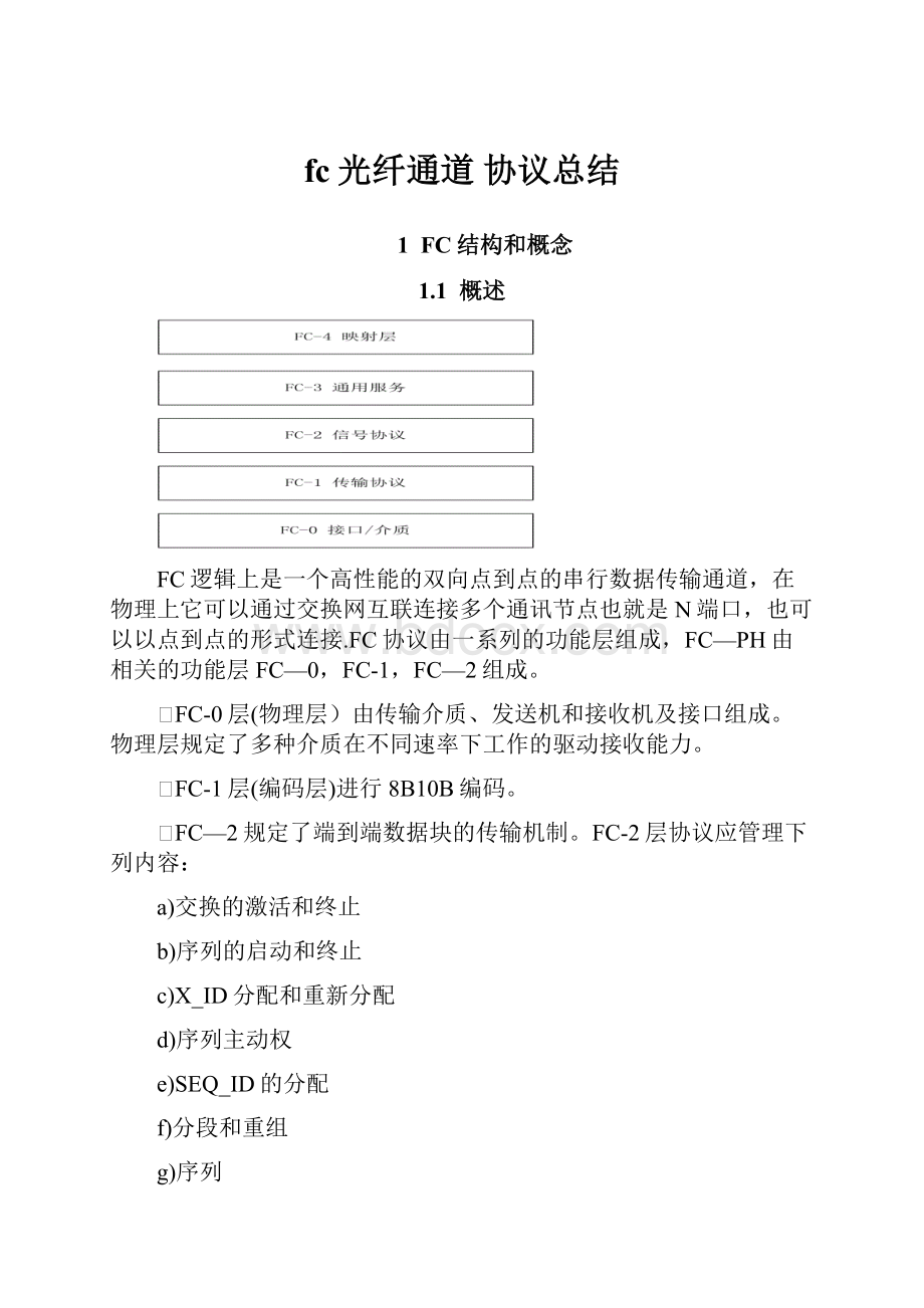 fc光纤通道 协议总结.docx