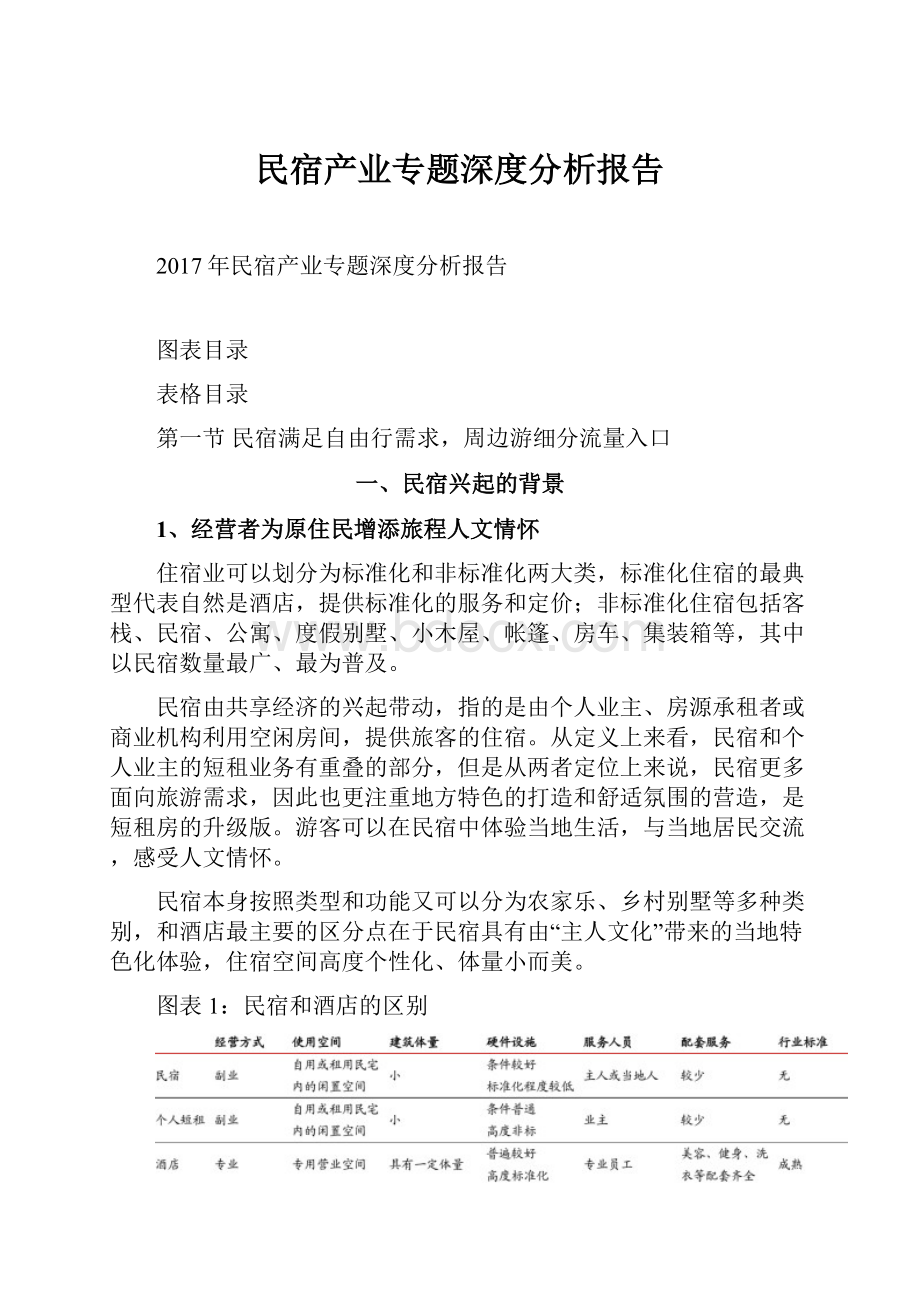 民宿产业专题深度分析报告.docx