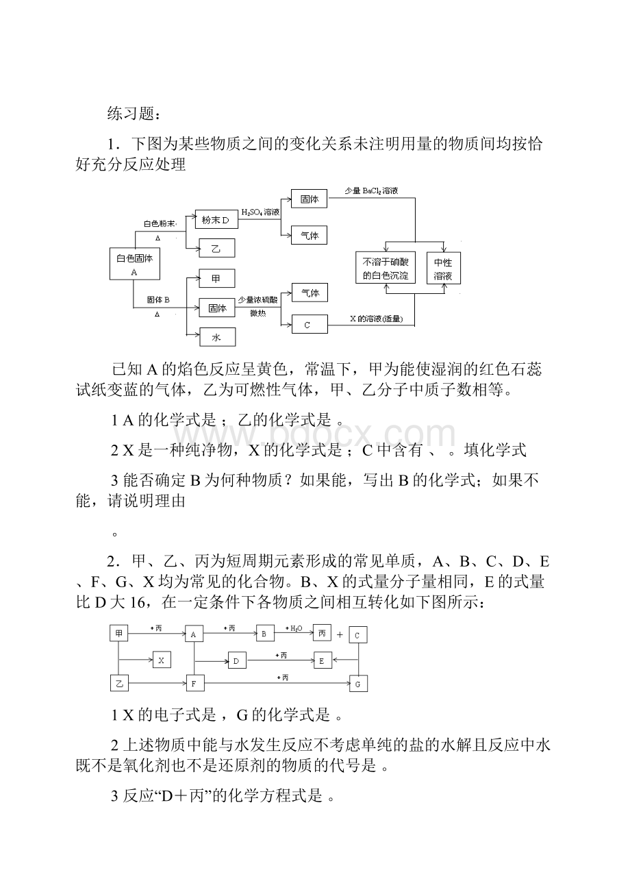 高中化学无机推断框图题及.docx_第3页