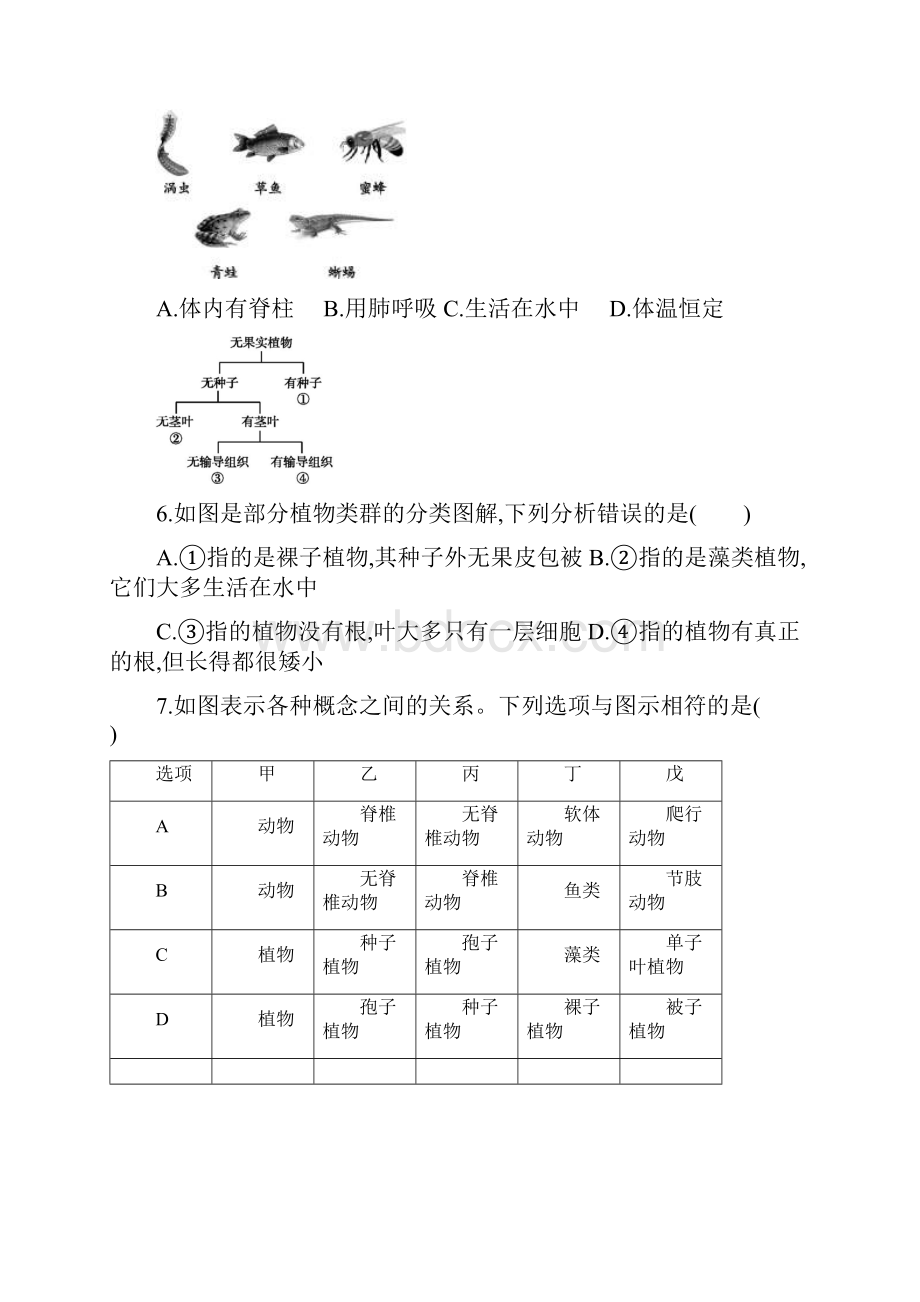 通用本中考生物总复习生物多样性及其保护单元检测卷附答案.docx_第2页