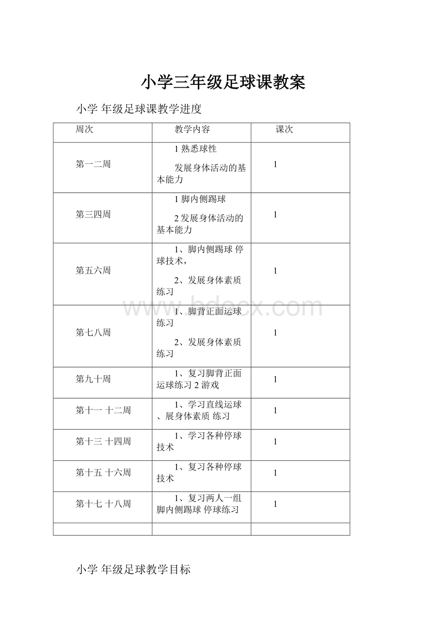 小学三年级足球课教案.docx