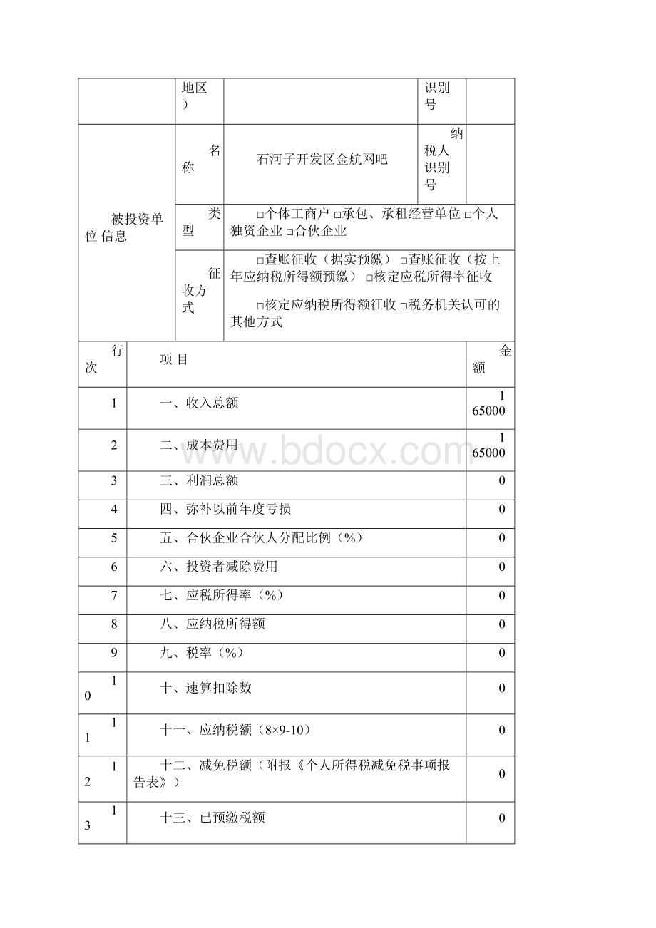 个人所得税生产经营所得纳税申报表完整.docx_第2页