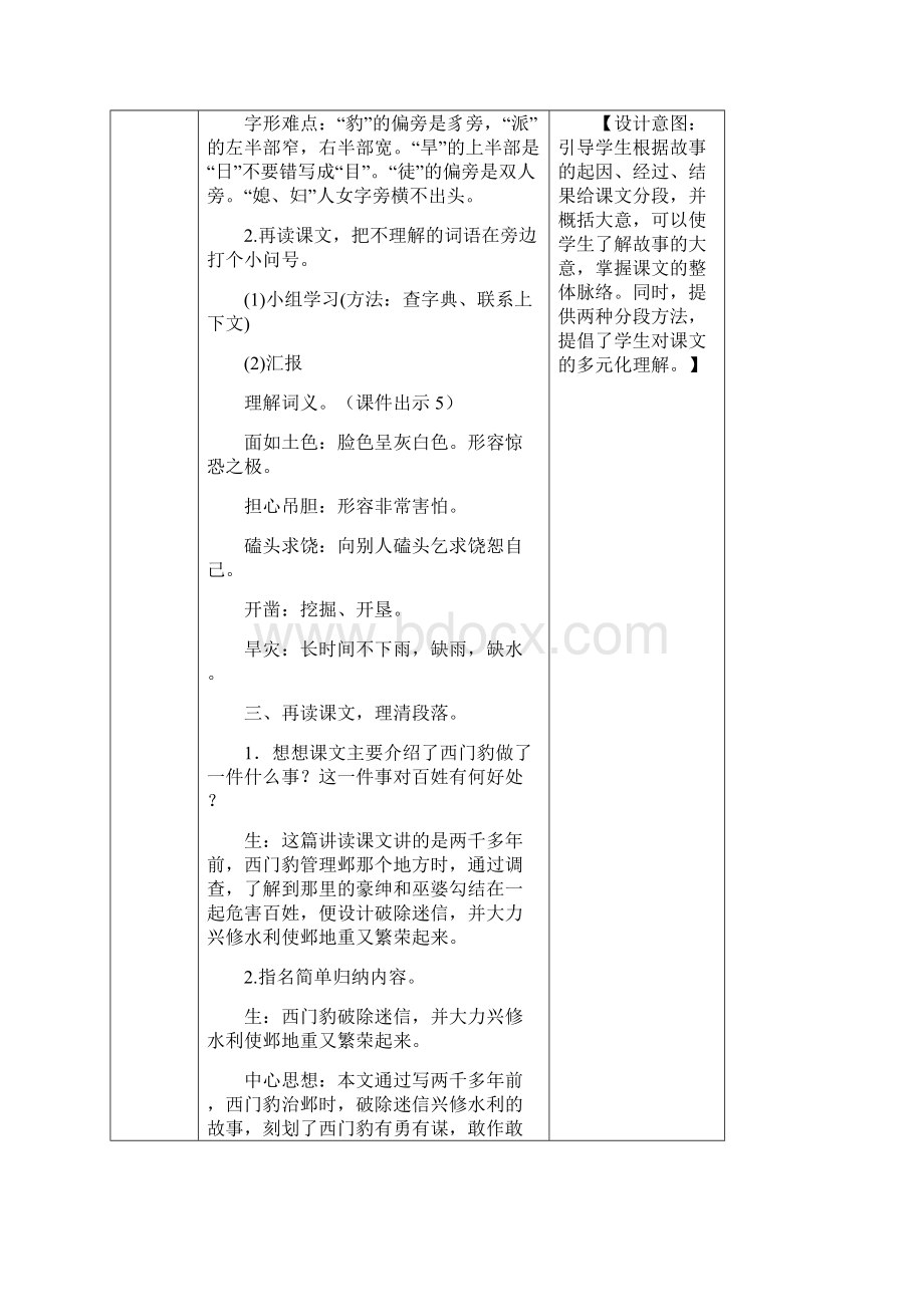 统编教材秋季学期部编版小学语文四年级上册26 西门豹治邺精品课配套教案.docx_第3页