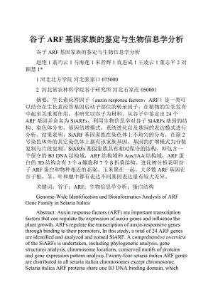 谷子ARF基因家族的鉴定与生物信息学分析.docx