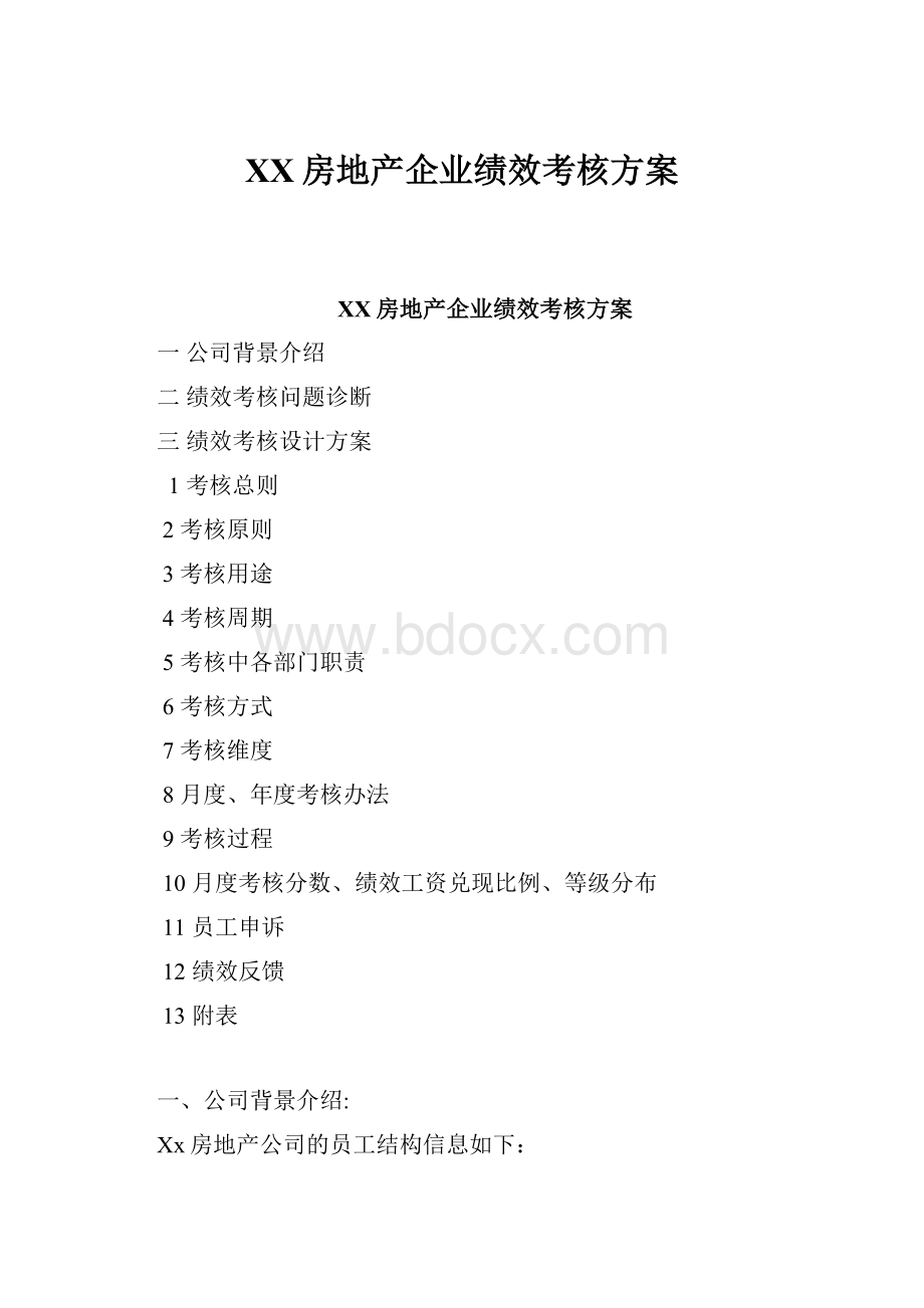 XX房地产企业绩效考核方案.docx