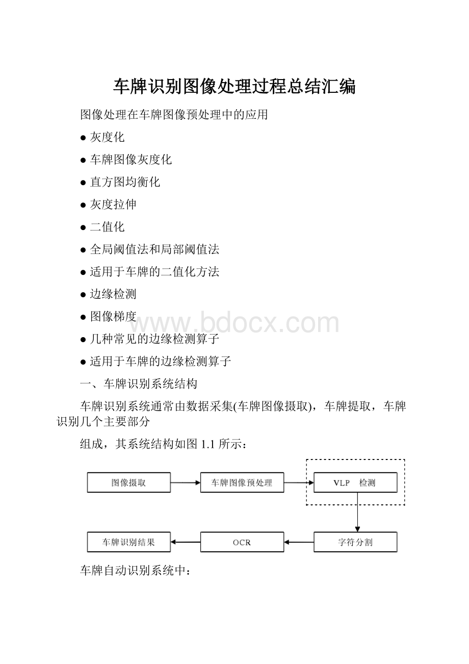 车牌识别图像处理过程总结汇编.docx_第1页