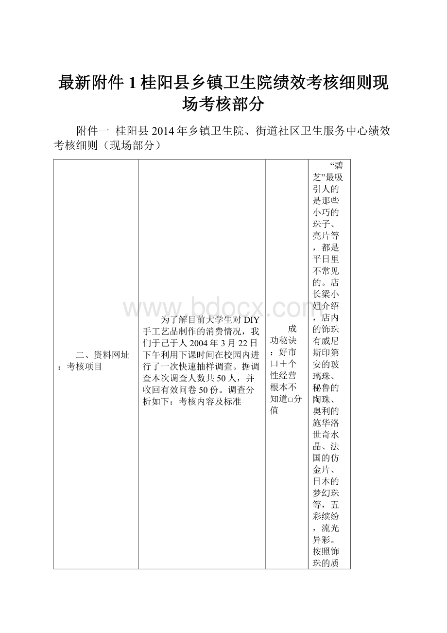 最新附件1桂阳县乡镇卫生院绩效考核细则现场考核部分.docx