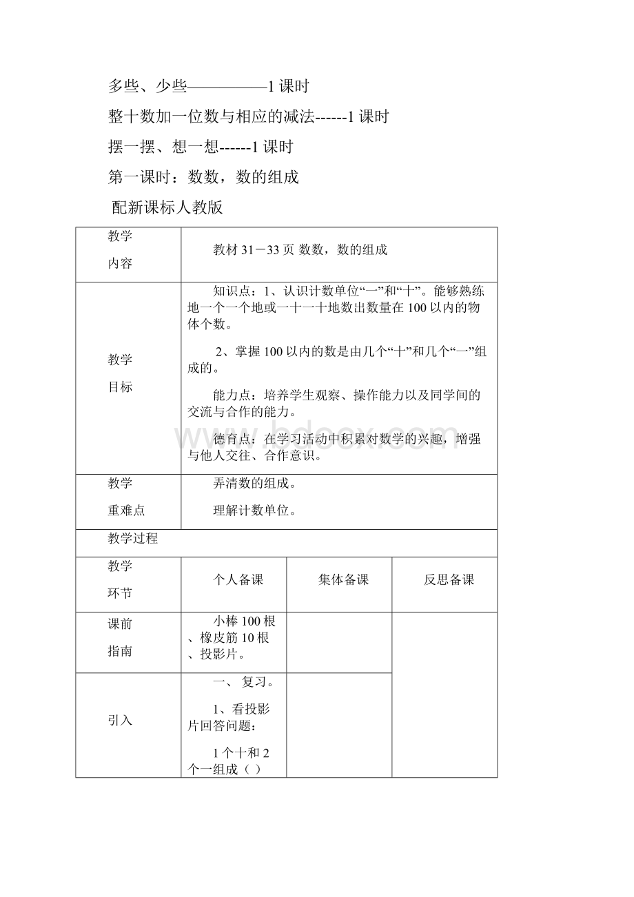 一年级下册第四单元《100以内的数的认识》教学设计.docx_第2页