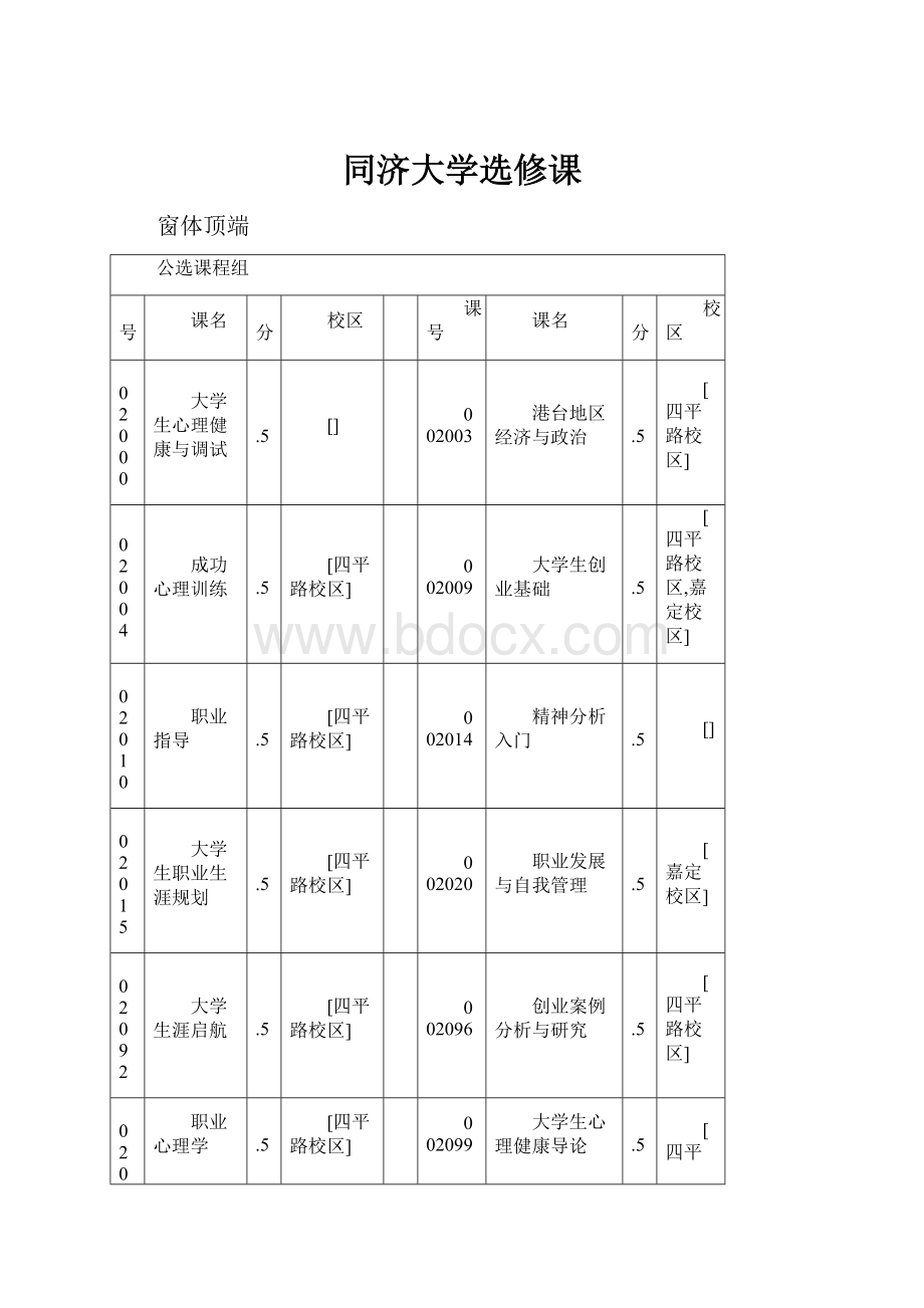 同济大学选修课.docx