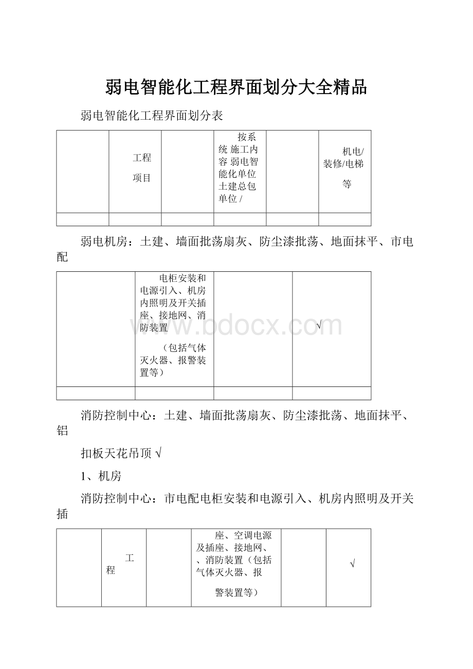 弱电智能化工程界面划分大全精品.docx