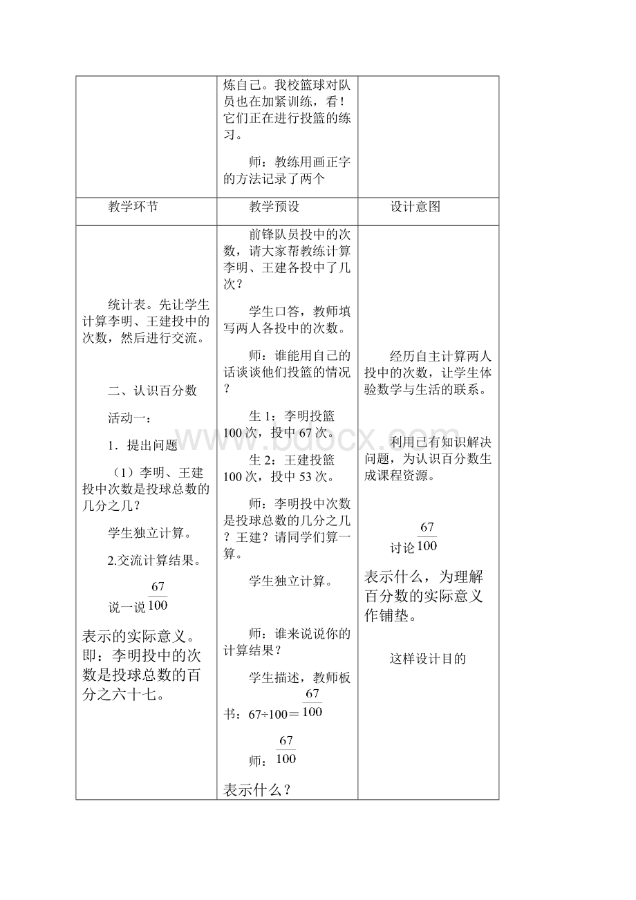 学年最新冀教版小学六年级数学上册百分数的认识1教学设计精编教案.docx_第2页