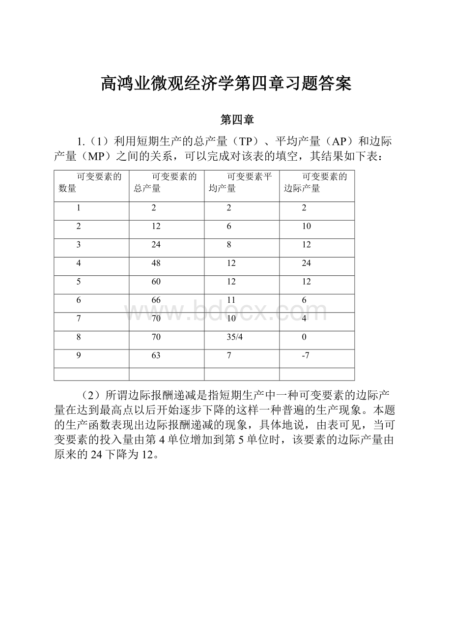 高鸿业微观经济学第四章习题答案.docx_第1页