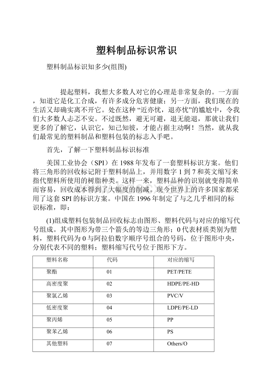 塑料制品标识常识.docx