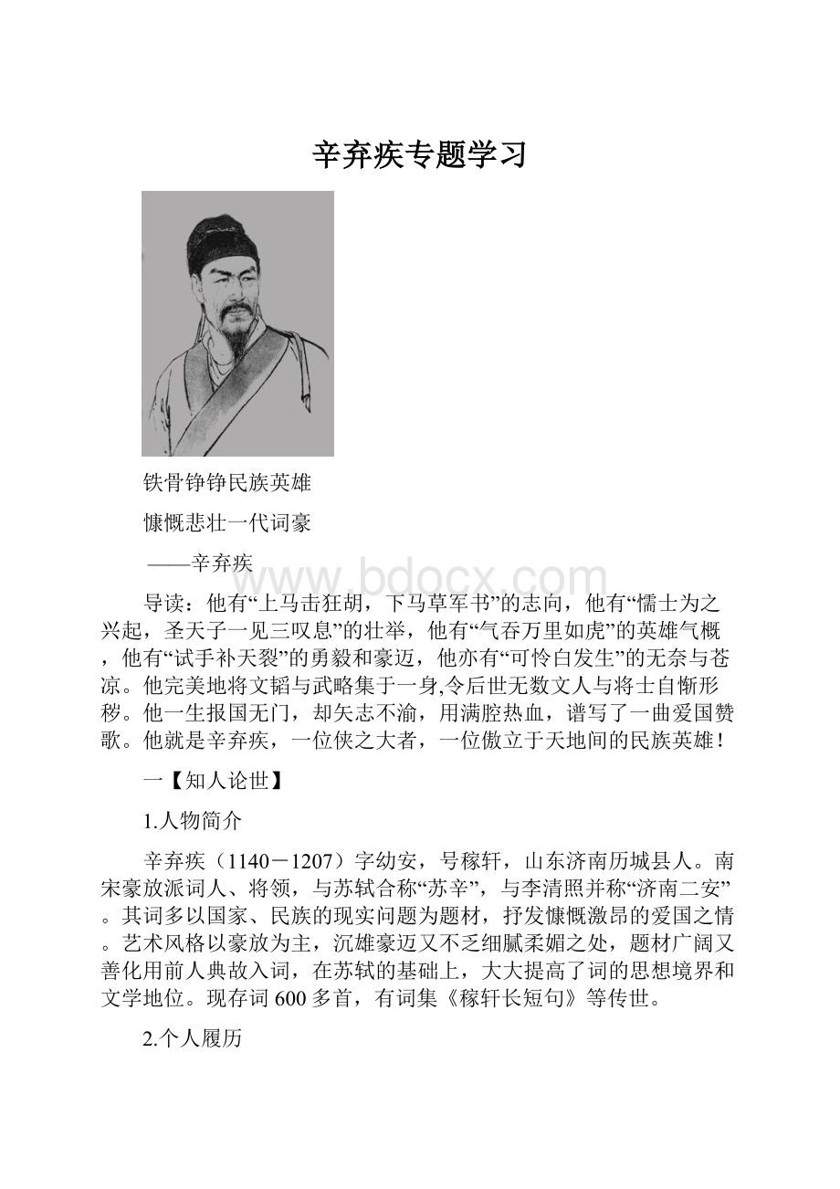 辛弃疾专题学习.docx_第1页