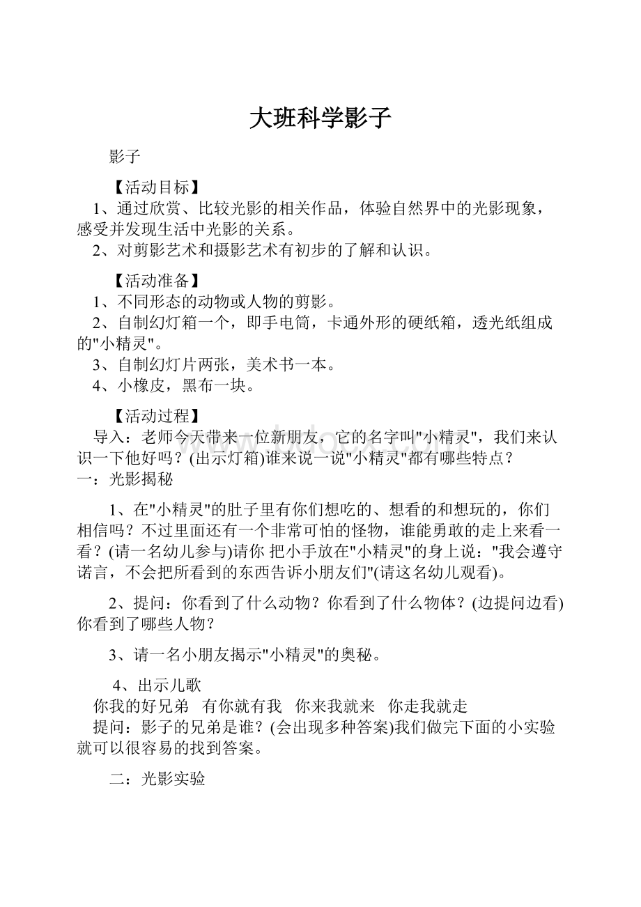 大班科学影子.docx_第1页