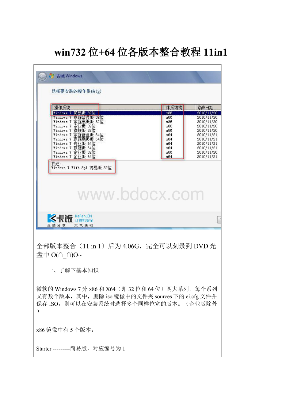 win732位+64位各版本整合教程11in1.docx_第1页