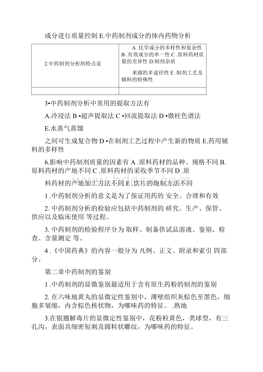 中药制剂分析配套复习题一.docx_第2页