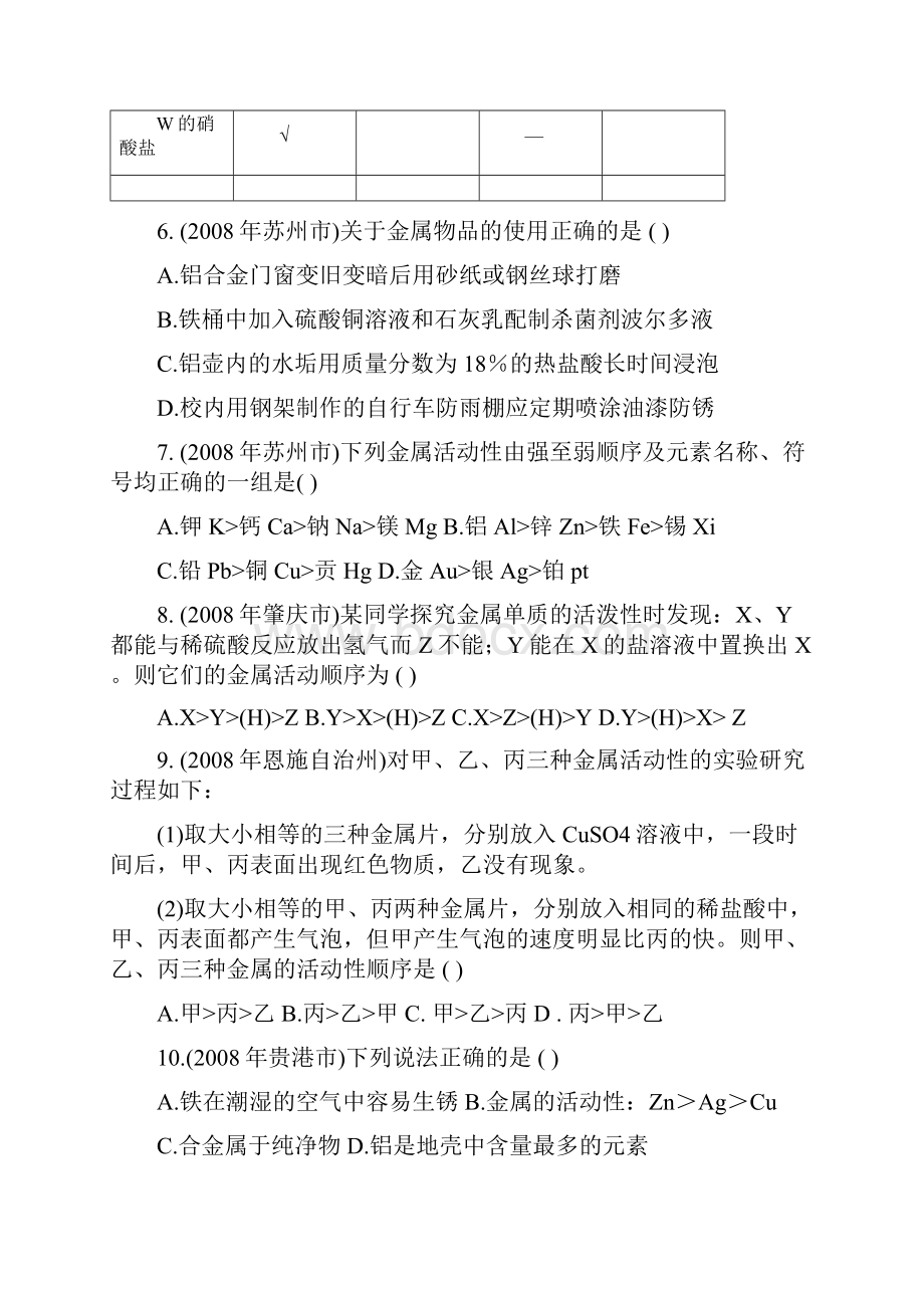 中考化学试题汇编金属和金属材料.docx_第2页