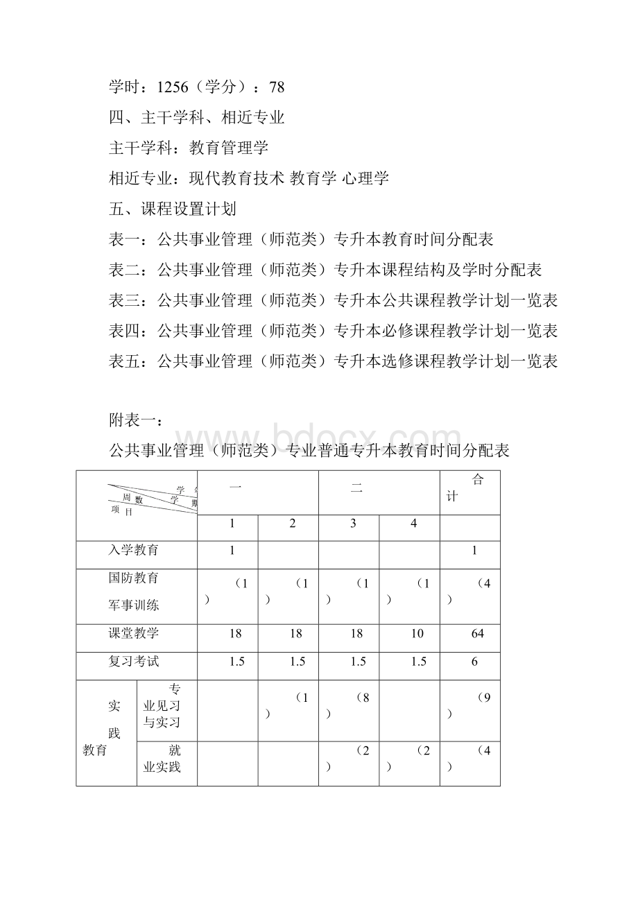 公共事业管理师范类专升本教学计划.docx_第2页