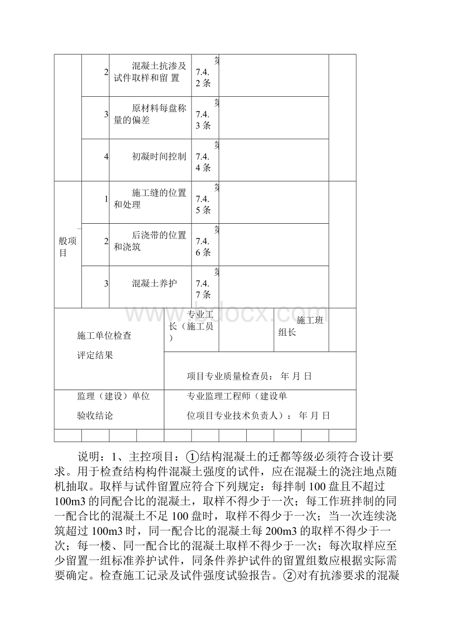 混凝土施工检验批质量验收记录表68602.docx_第2页