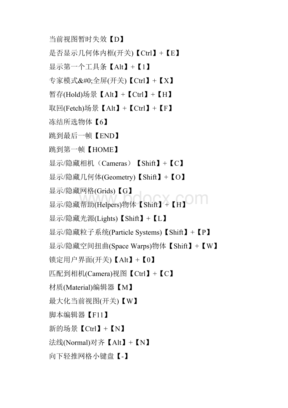 3D MAX快捷命令大全.docx_第2页