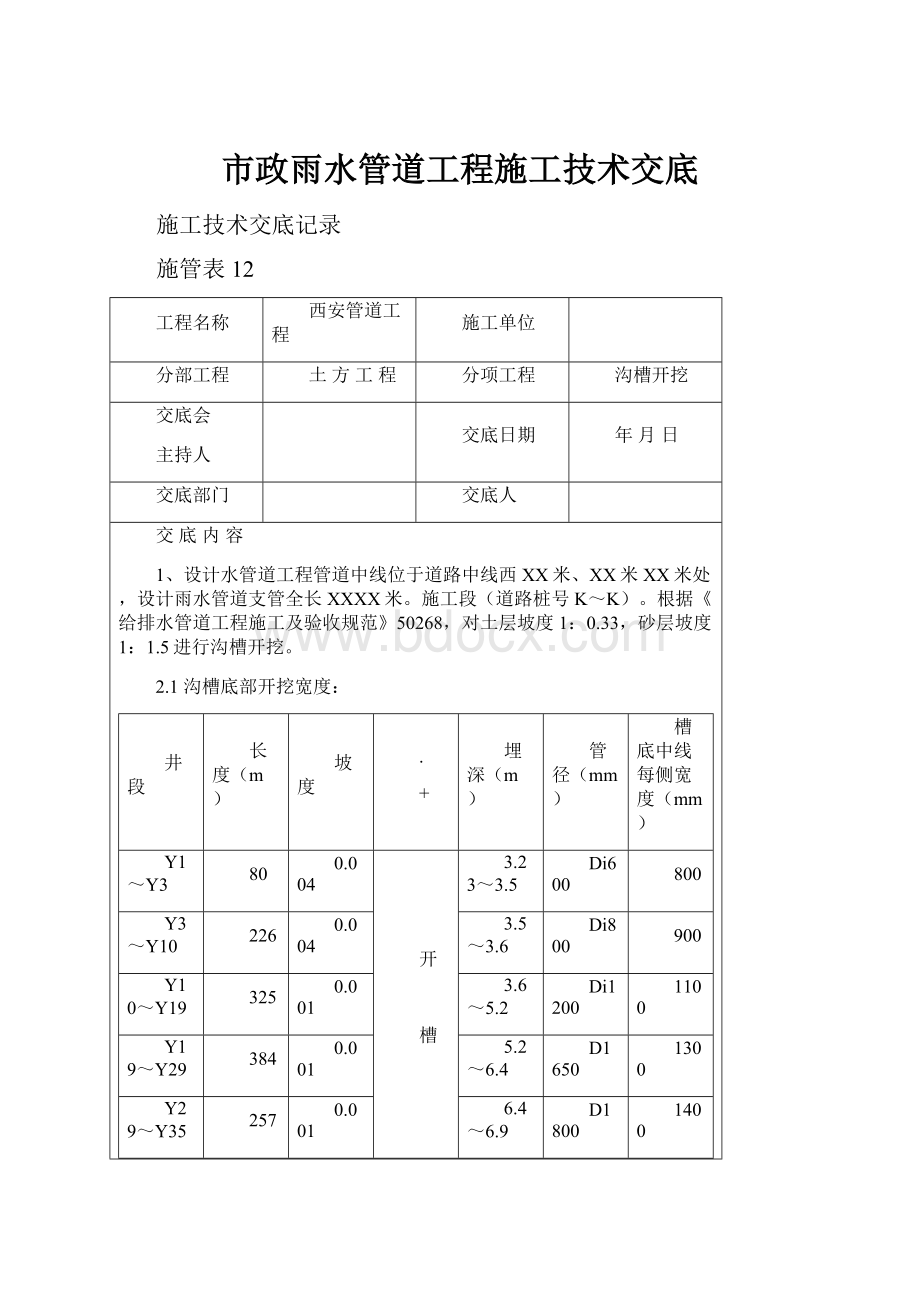 市政雨水管道工程施工技术交底.docx_第1页