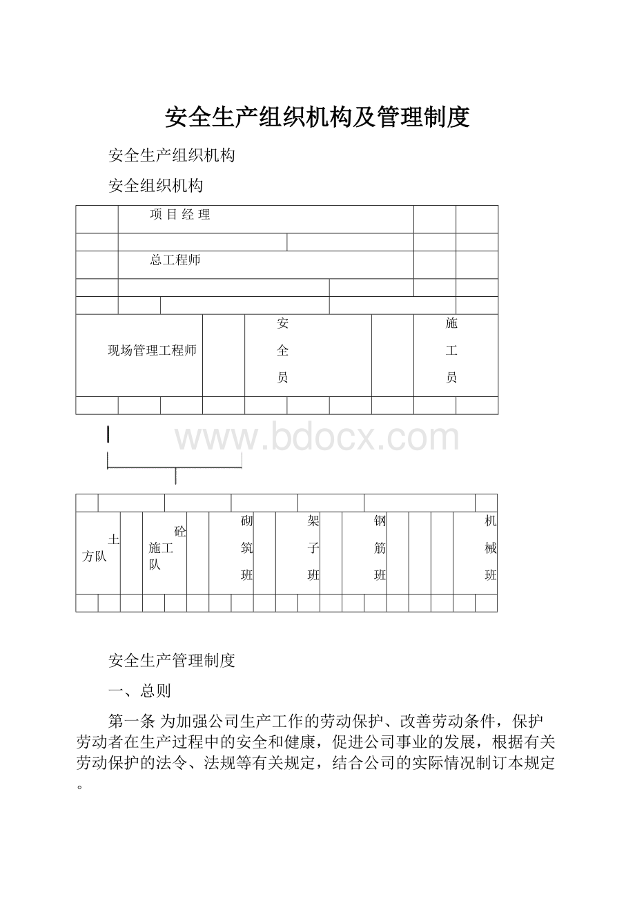 安全生产组织机构及管理制度.docx