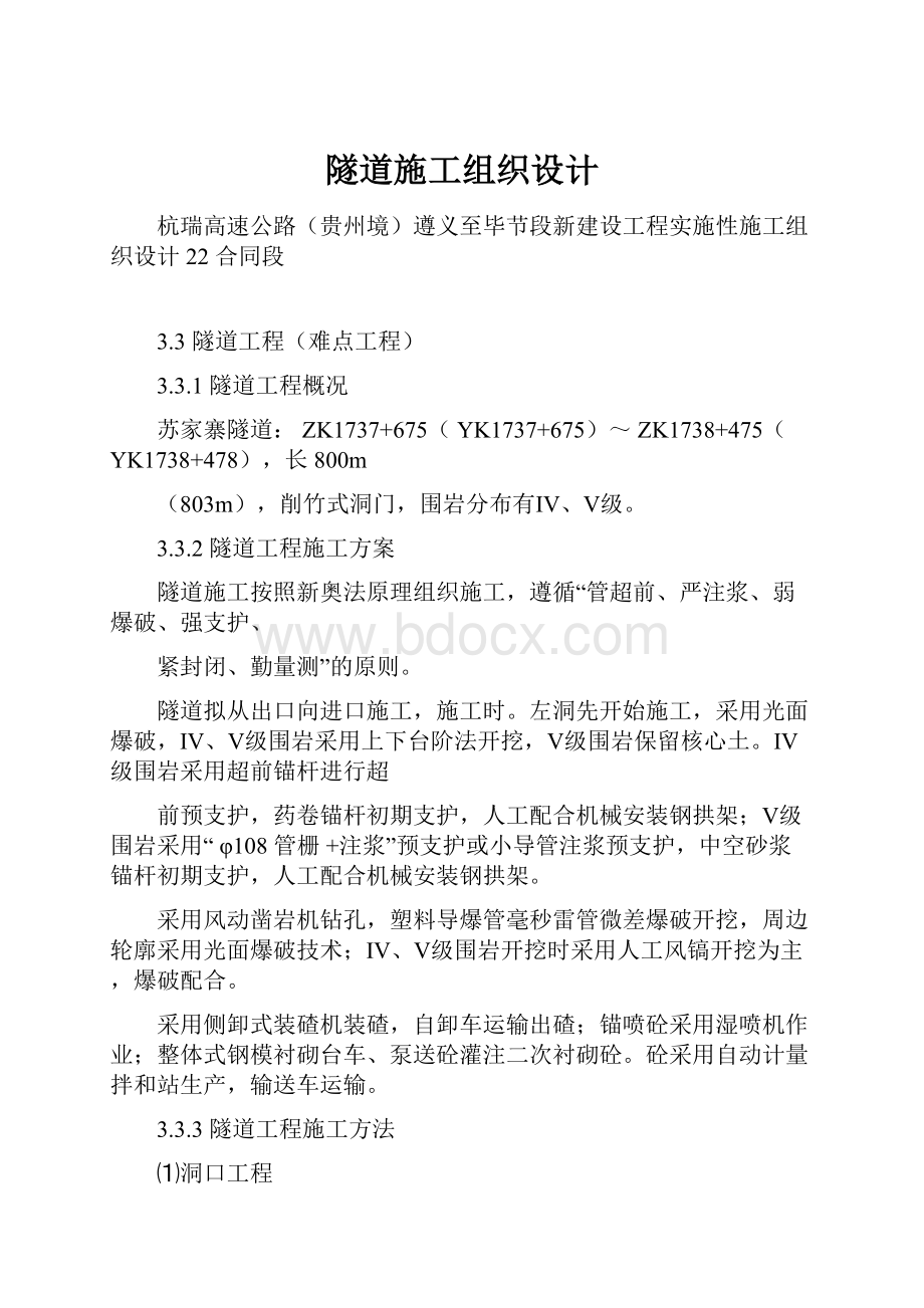 隧道施工组织设计.docx_第1页