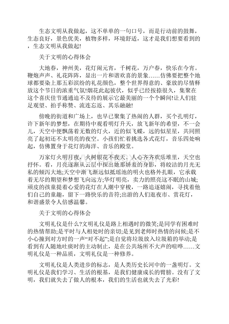 关于文明的心得体会.docx_第2页